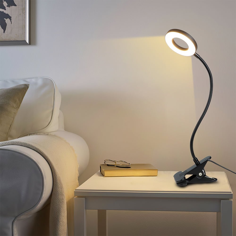 White LED Battery Powered Clip-On Gooseneck Book Light