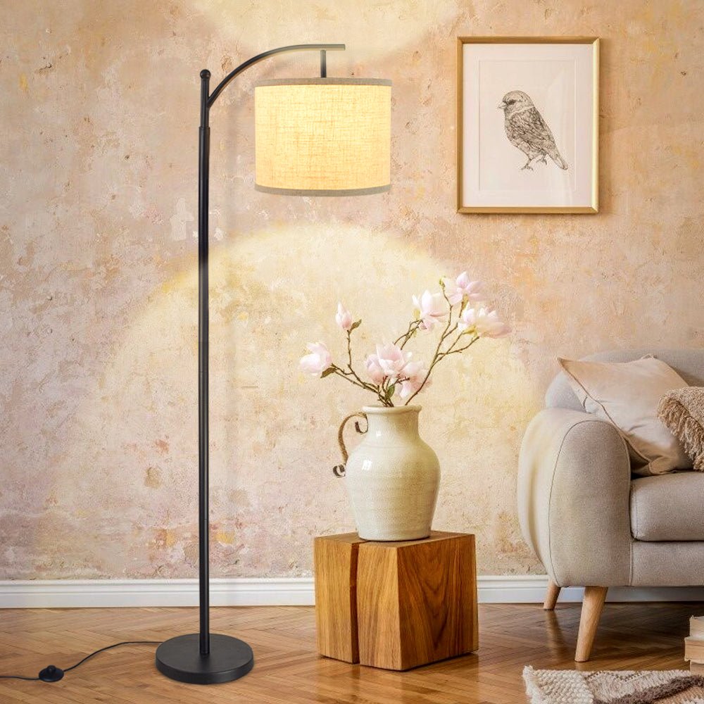 Modern LED Dimmable Black Floor Lamps Remote Control 30W Standing Lamp Warm  White Stand Light for