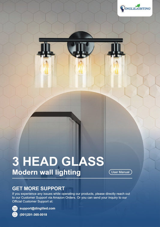 WS-FNW2-60B-3 User Manual | 3-Head Modern Vanity Wall Lighting - DEPULEY