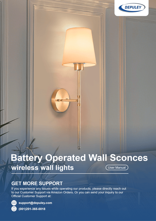 WS-FNW30 Depuley Tall Pole Classical Wireless Wall Sconce User Manual - DEPULEY