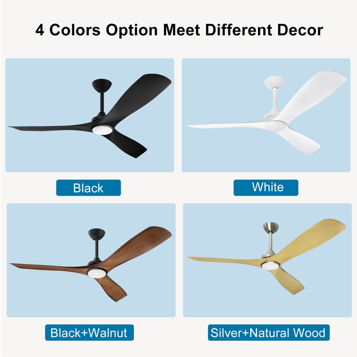 Depuley 52 Modern Ceiling Fan with Lights Remote Control