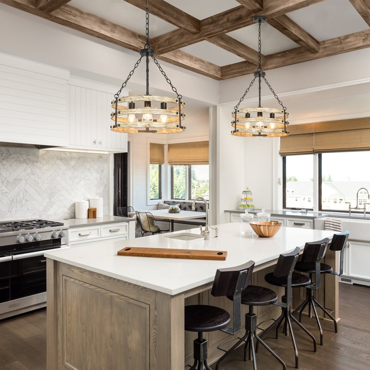 Wooden farmhouse kitchen chandelier 2024