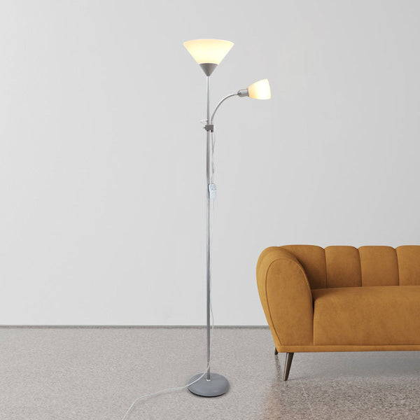 DLLT LED Floor Lamp with Reading Lights, Modern Standing Pole Light,  Torchiere and Gooseneck Free Standing Lamp for Living Room, Bedroom, Office  ...