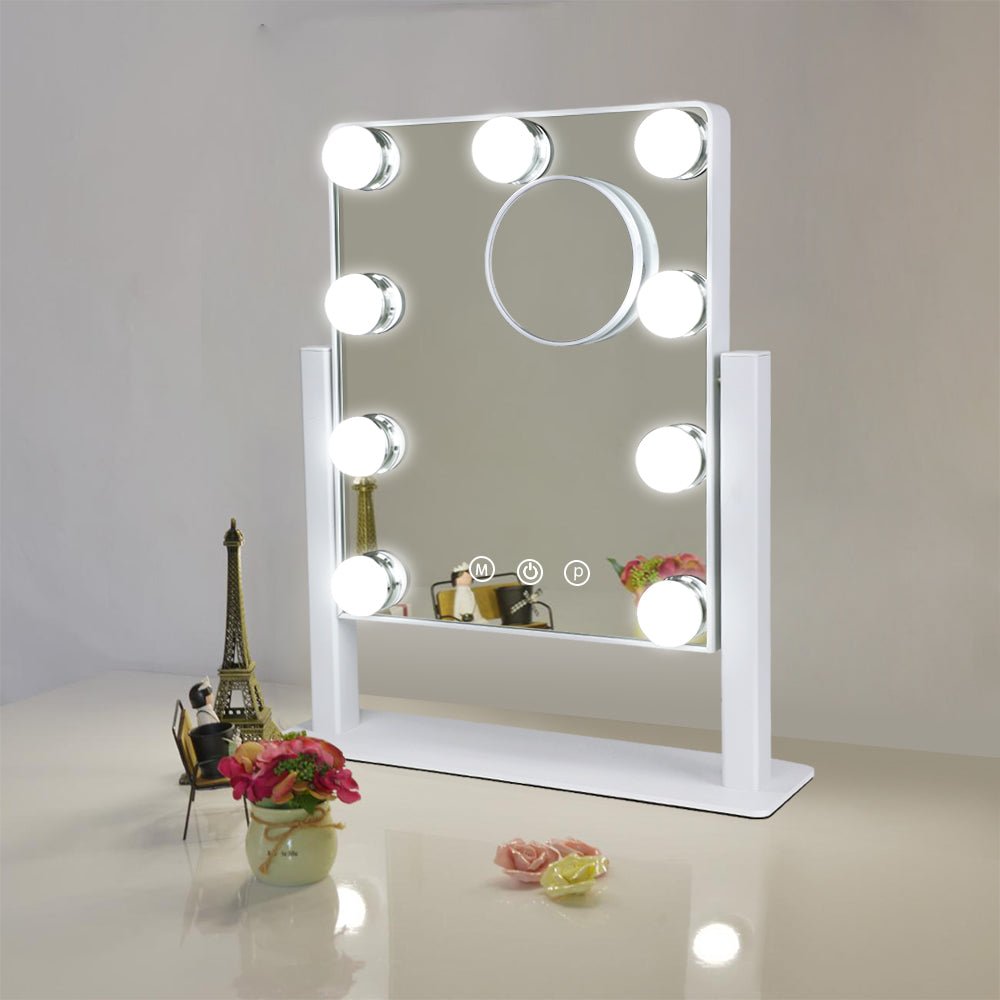 Vanity Mirror LED Light - Dimmable, 4 Lighting Colors, 5 Brightness Levels,  Stick-On Bulbs, USB Connection, Retractable Wire for Easy Installation.