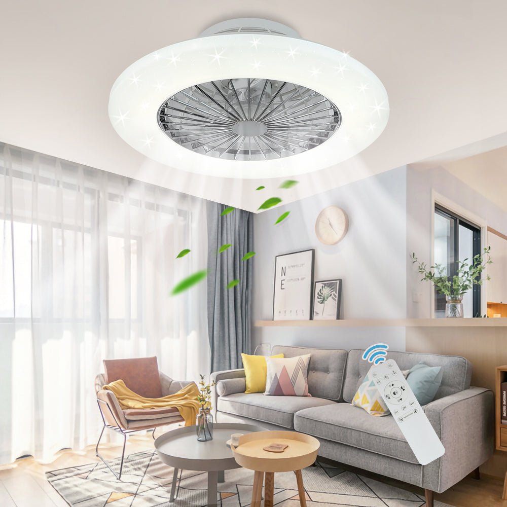 Depuley 19 Inch Modern Led Ceiling Fan with Remote Control and Light, 40W  Dimmable Ceiling Fan Light, for Indoor Bedroom Living Room Kitchen, Low