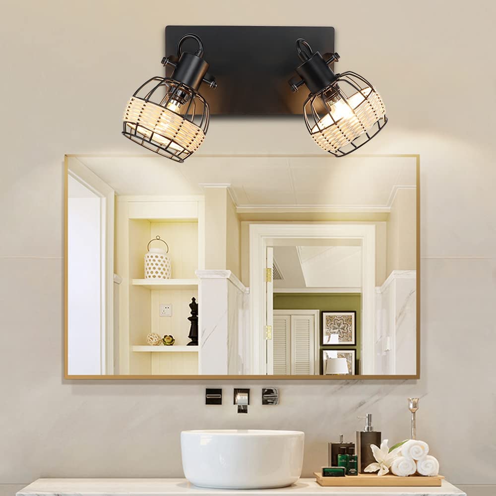 Rattan bathroom online vanity light