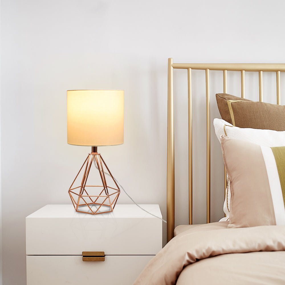 Rose gold bedside table sales lamp