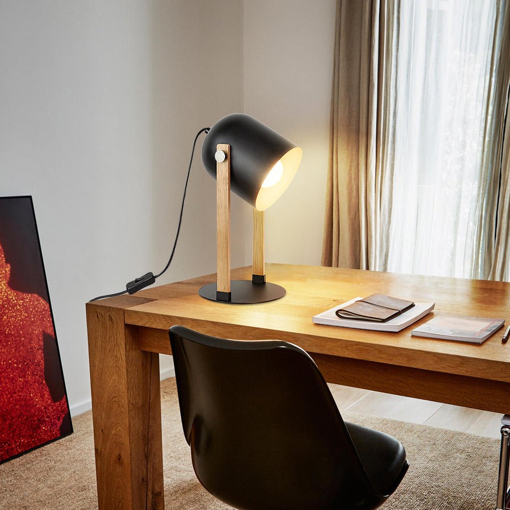 Adjustable Swing Arm Desk Lamp, Modern Wood Architect Light, Reading Light  for Work, Study, Bedroom, Home Office, College Dorm